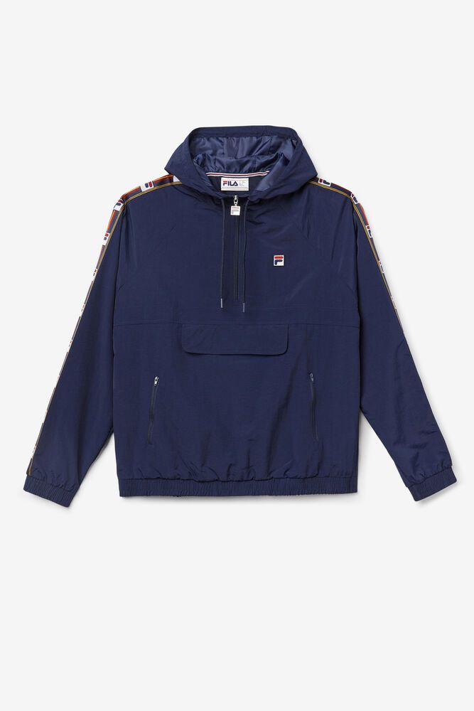 Fila Jacket Mens Navy - Cameron 1/2 Zip Wind - Philippines 7201394-QH